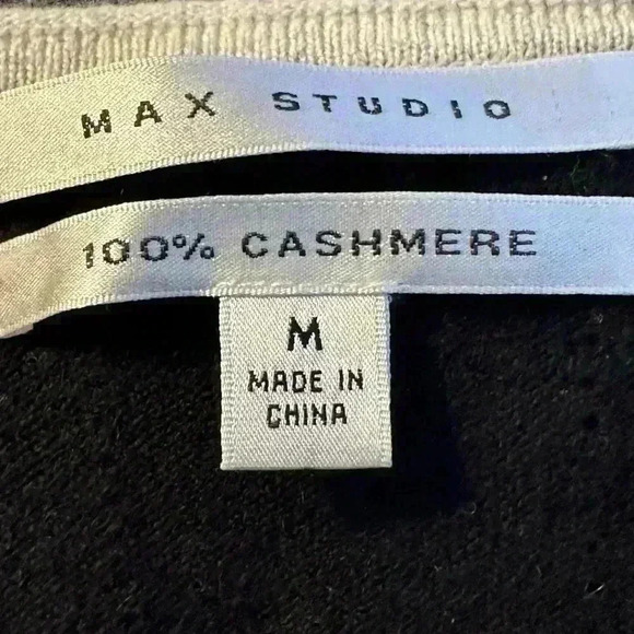 Max Studio Knit Cashmere  Colorblock Womens Sweater M Long Sleeves - Picture 3 of 8
